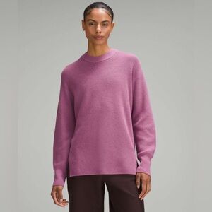 Lululemon Merino Wool-Blend Ribbed Crewneck Sweater Velvet Dust Size 10